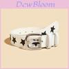 Fashion Belt For Women Pu Leather Star Pattern Casual Waist Accessory For Outdoor Wear