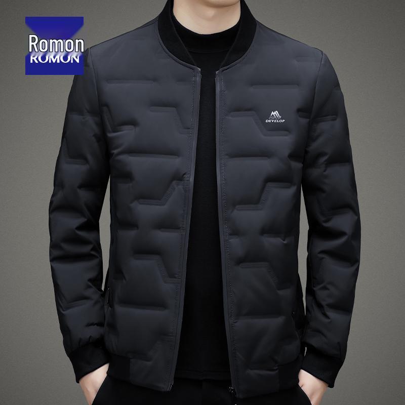 

Romon 2025 Мужская легкая пуховая куртка большого размера с флисовой подкладкой Medium зелёный