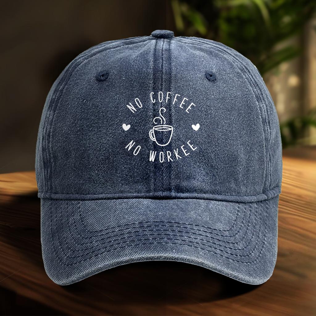 No Coffee No Worker Print Adjustable Baseball Hat Gorra Hombre Curved Brim Unisex Snapback Sun Hat Outdoor Accessory  Caps