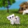 1 Set Mini Cats Statue Lovely Realistic Shape Resin Whimsical Design Garden Miniature Home Decor