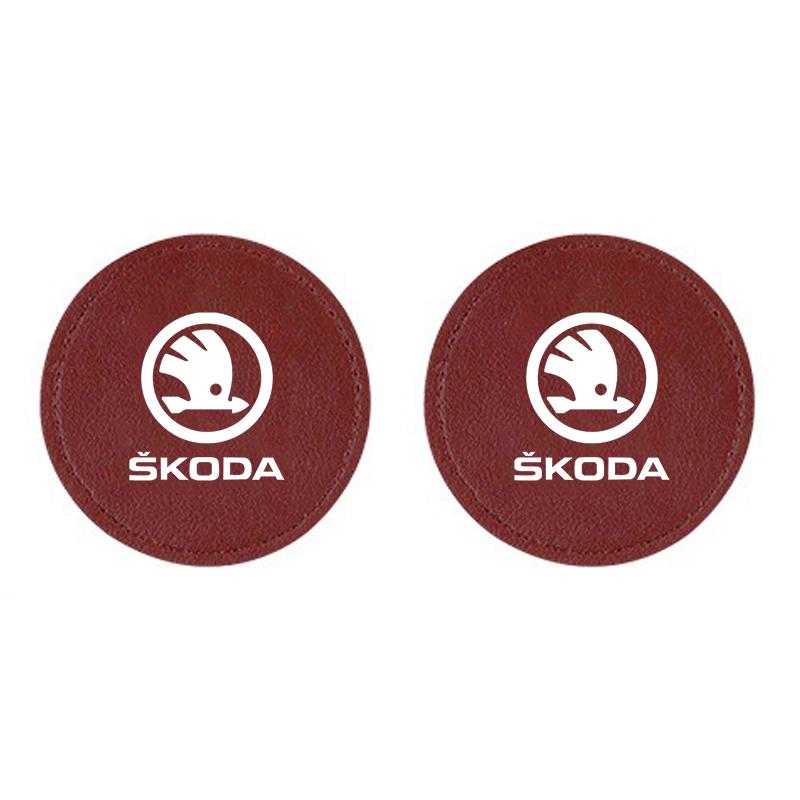 2pc Car Water Cup Coaster Universal Auto Anti Slip Cup RT39 Pad Holder Accessories For Skoda Rapid Octavia A5 RS Kodiaq Fabia A7 2022