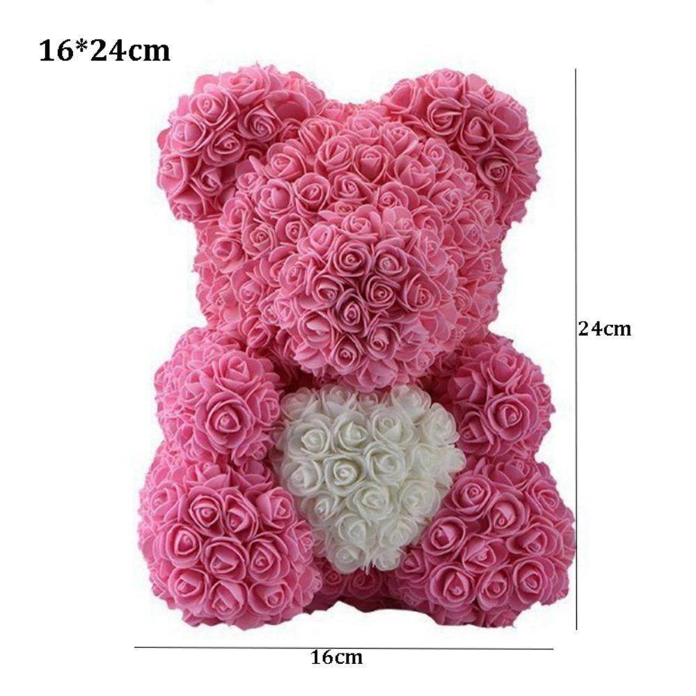16*24cm Artificial Teddy Rose Multicolors Romantic Valentines Day Gift Girlfriend Women Anniversary Bear Flower Bear