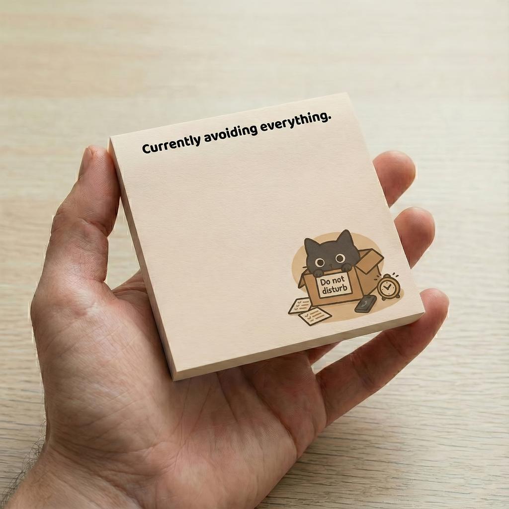 200sheets Relatable Sticky Notes | "Everything is Fine" & "Motivation Not Found", Funny Office Stationery for School Supplies