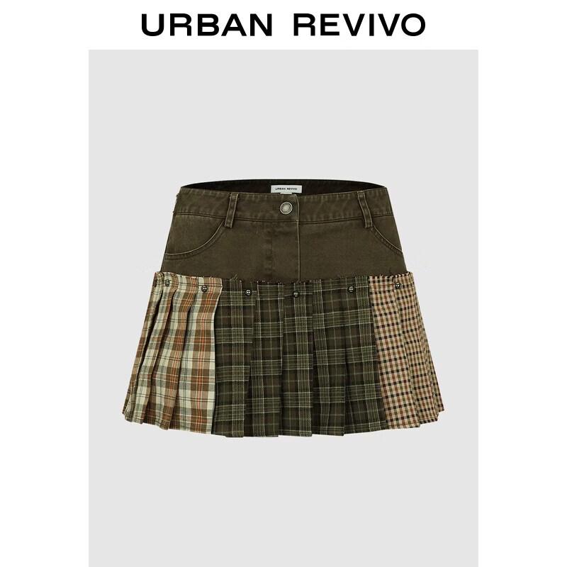 UR Women s Retro Plaid Pleated Mini Skirt XXS