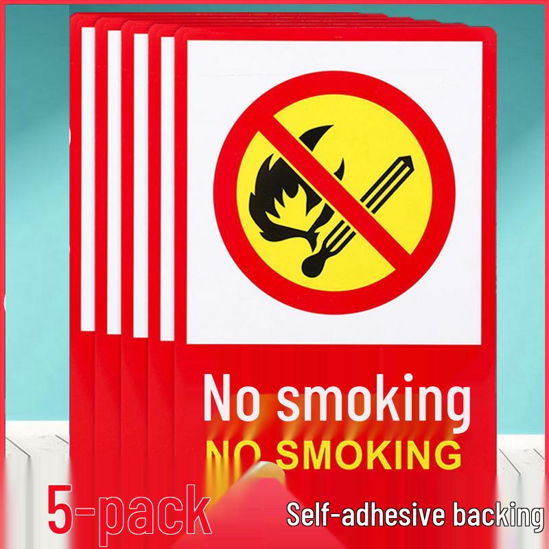 No Smoking or Open Flames Warning Sign - Electric Shock Caution for Construction Sites