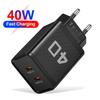 Dual PD 40W Schnelllade-Handy-Ladegerät mit US/EU/UK-Steckern