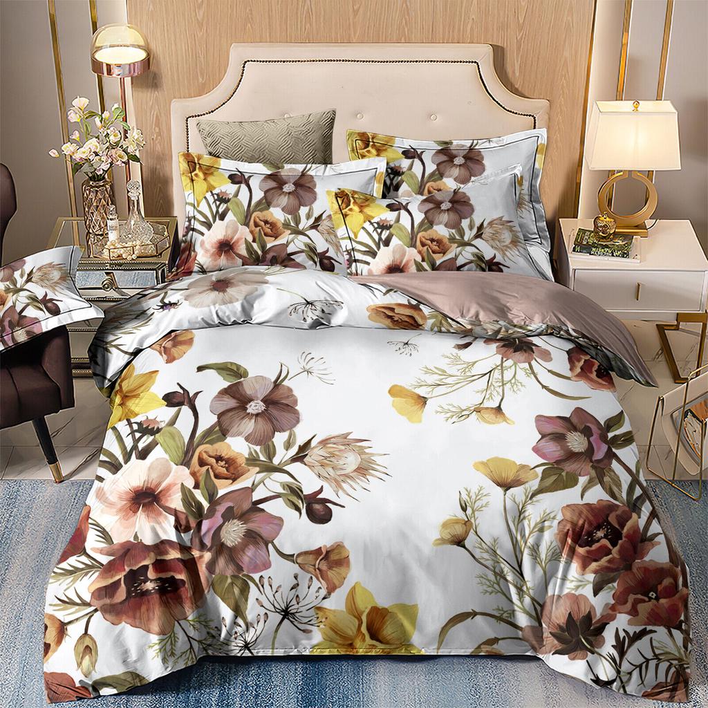 New Floral Soft Quilt/Doona/Duvet Cover Set Queen/King Size Bedding Mother's Day