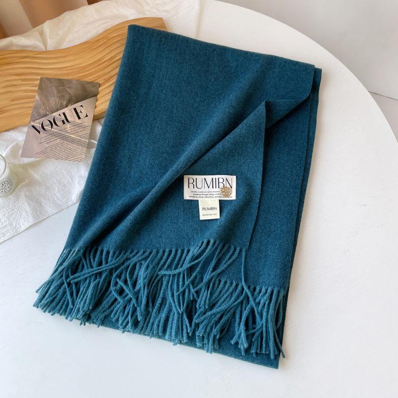 Solid color imitation cashmere scarf women's metal standard shawl women's high-grade relaxation camel-colored warm scarf