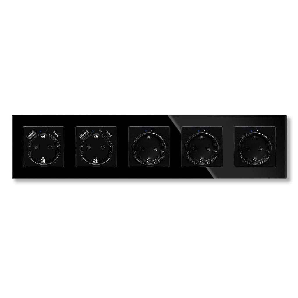 Model 153 Smart WiFi Wall Socket with Tempered Glass Panel - Alice Voice App Compatible