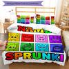 3pcs Custom Name Sprunki Themed Bedding Set Duvet Cover Closure Includes 1 Duvet Cover & 2 Pillowcases for All Seasons Bedroom Decor