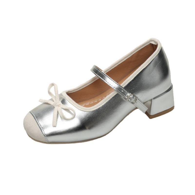 Beautiful Single Shoes Women's Cheongsam Shoes Thick Heel Mary Jane High Heels Small Inner Height Increase Women's Shoes