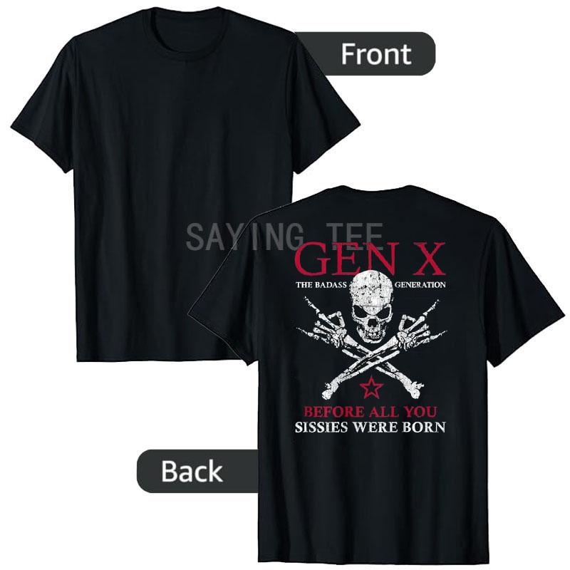 X Generation Bevor Ihr Weicheier Geboren Wurdet Totenkopf Rockhand T-Shirt Herrenmode Y2k T-Shirt Grafik Outfit Kurzarmblusen