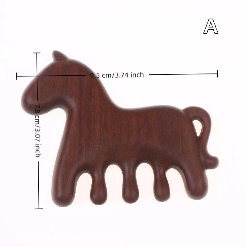 

Sandalwood Horse Meridian Massage Comb Hair Comb Scalp Relax Acupoint Massager Portable Wooden Handle Comb Anti-Static Styling
