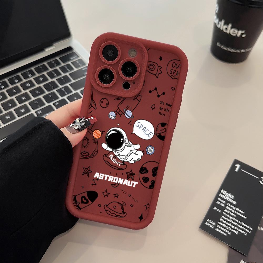 ins Internet celebrity same astronaut mobile phone case Apple 15Pro couple 14 silicone soft case iPhone17 anti-drop