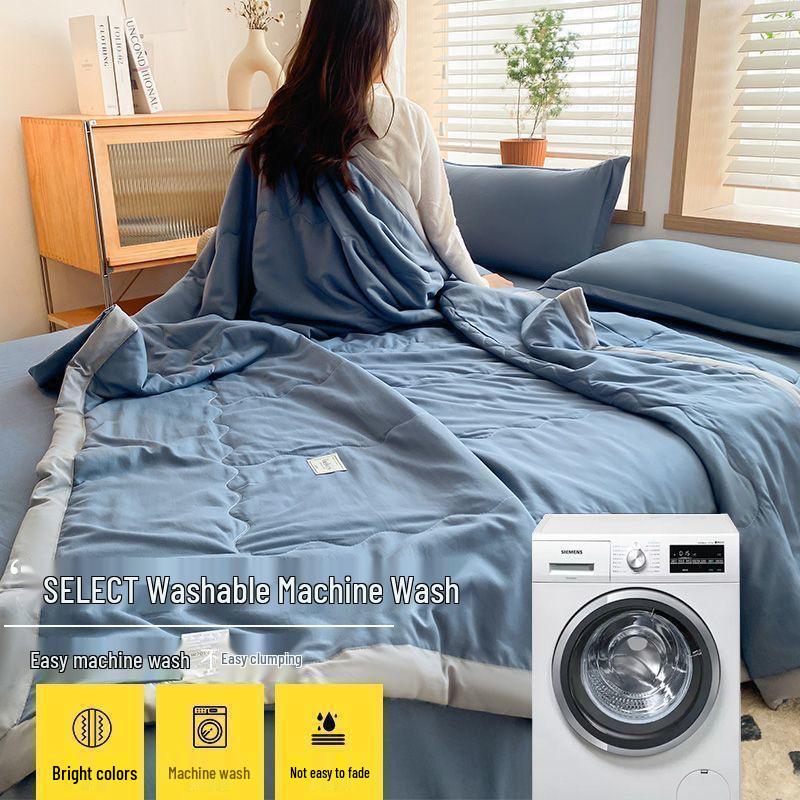 Lightweight Summer Quilt - Washable Cotton, Ideal for Air Conditioned Rooms, Dorms, and Kids