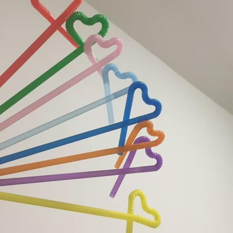 Artistic Straws With Curved Colored Shapes,Creative Multi-Purpose Straws