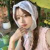 Korean Lace Vintage Triangular Scarf Solid Color Headscarf Trend Elegant Headwear for Women Girl Y2K Jewelry 2026 INS Bandana