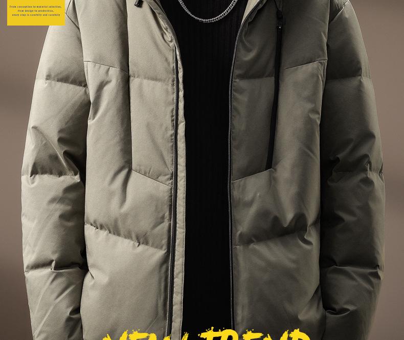 Herren Winterjacke mit hoher Dichte, winddicht, weiße Entendaune - Einfache, warme und stilvolle Kälteschutz-Oberbekleidung