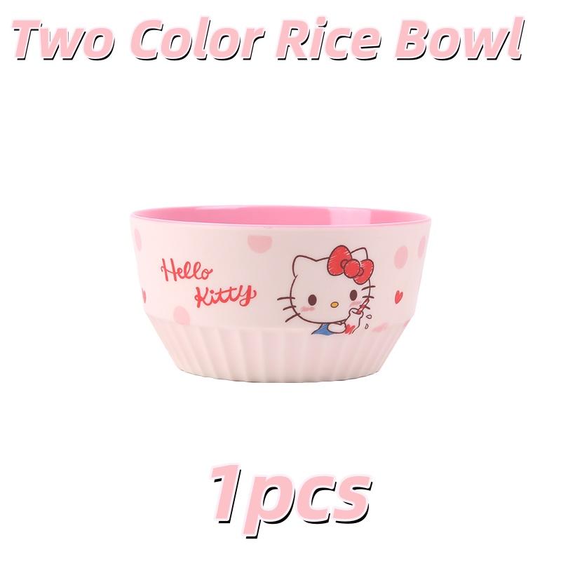 1 szt. Sanrio Hellokitty Naczynia Bezpieczne i Odporne na Ciepło Talerz Trzy Komory Uchwyt Łyżki Kubek Melamina Naczynia Stołowe Na Sztućce Miska