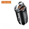 200W Metal Alloy Mini Car Charger Car USB Charger Super Fast Charging Dual Ports USB-A USB-C Hidden Phone Car Charger Adapter