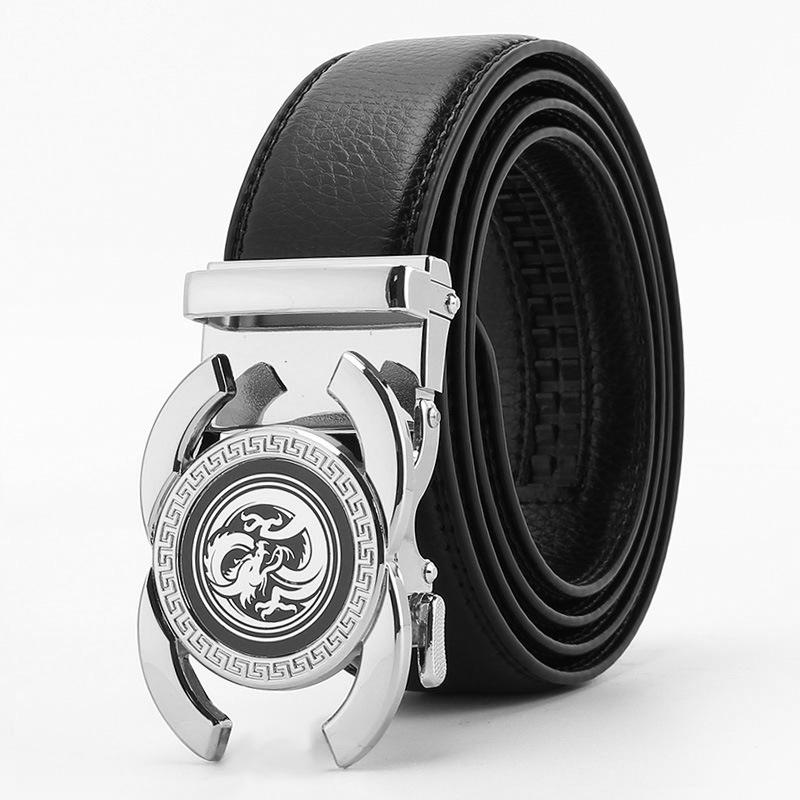 Men's Imitation Cowhide Open Edge Microfiber Cowhide Automatic Buckle Belt