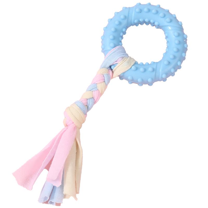 Macaron TPR Cloth Dog Teether - Chew Toy for Small Dogs