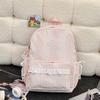 Simple casual striped schoolbag Female junior high school student backpack Large capacity class commuter travel backpack