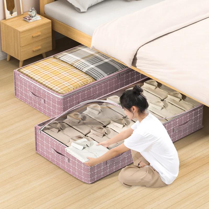 Large Bed Bottom Storage Box Foldable Clothing Quilt Storage Bag Household Dust and Moisture Bedroom Toy Sundries Organizing Bag