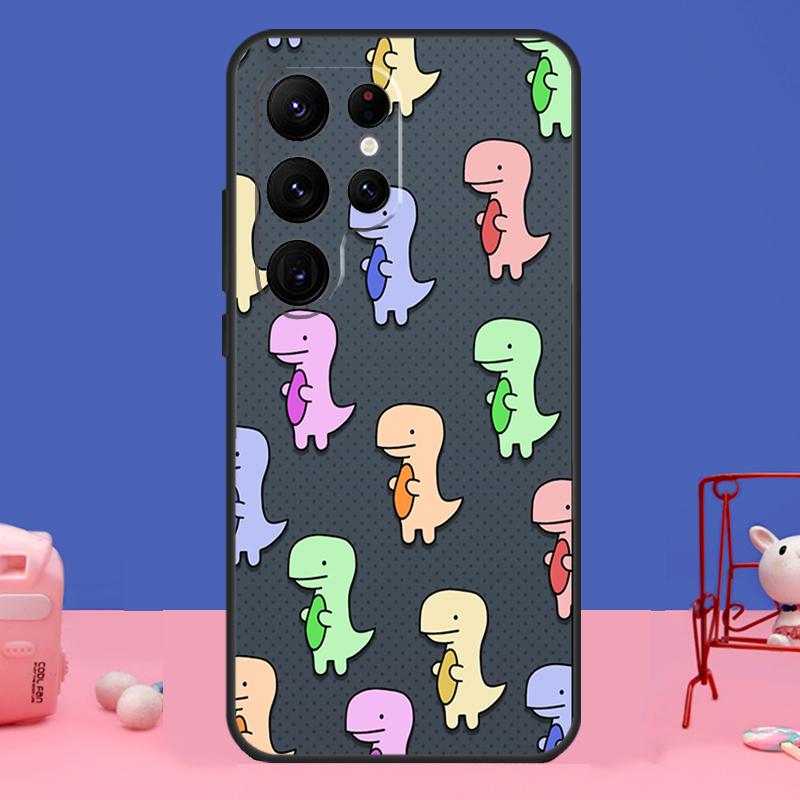 

Cute Dinosaur Tea-Rex Case For Samsung Galaxy S23 S22 S24 Ultra S8 S9 S10 Plus Note 10 20 Ultra S20 S21 FE Cover Galaxy S22Ultra