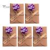 Special Paper Cards for Souvenirs 5Pcs DIY Dried Flower Greeting Cards, Handmade Note with Artificial Flowers, Jute Twine Romantic Sunflower Rose Hang