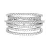 New Personalized Style Creative Geometric Ring Micro Inlaid with Five Rows of AAA Zircon Rings Ring Accessories