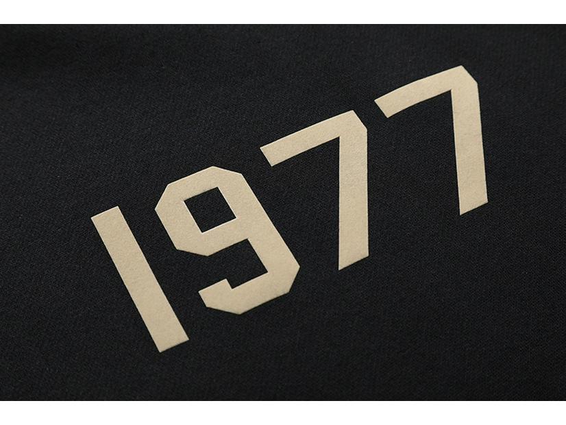 Felpa con cappuccio ESSENTIALS 1977 Lettere Floccate a Doppia Linea per Uomo e Donna