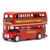 1Pcs Metal Pull Back Simulation Car Toy 1:64 Vintage British Europe Double  Bus Diecast Alloy Car Model Antique Kids Toys