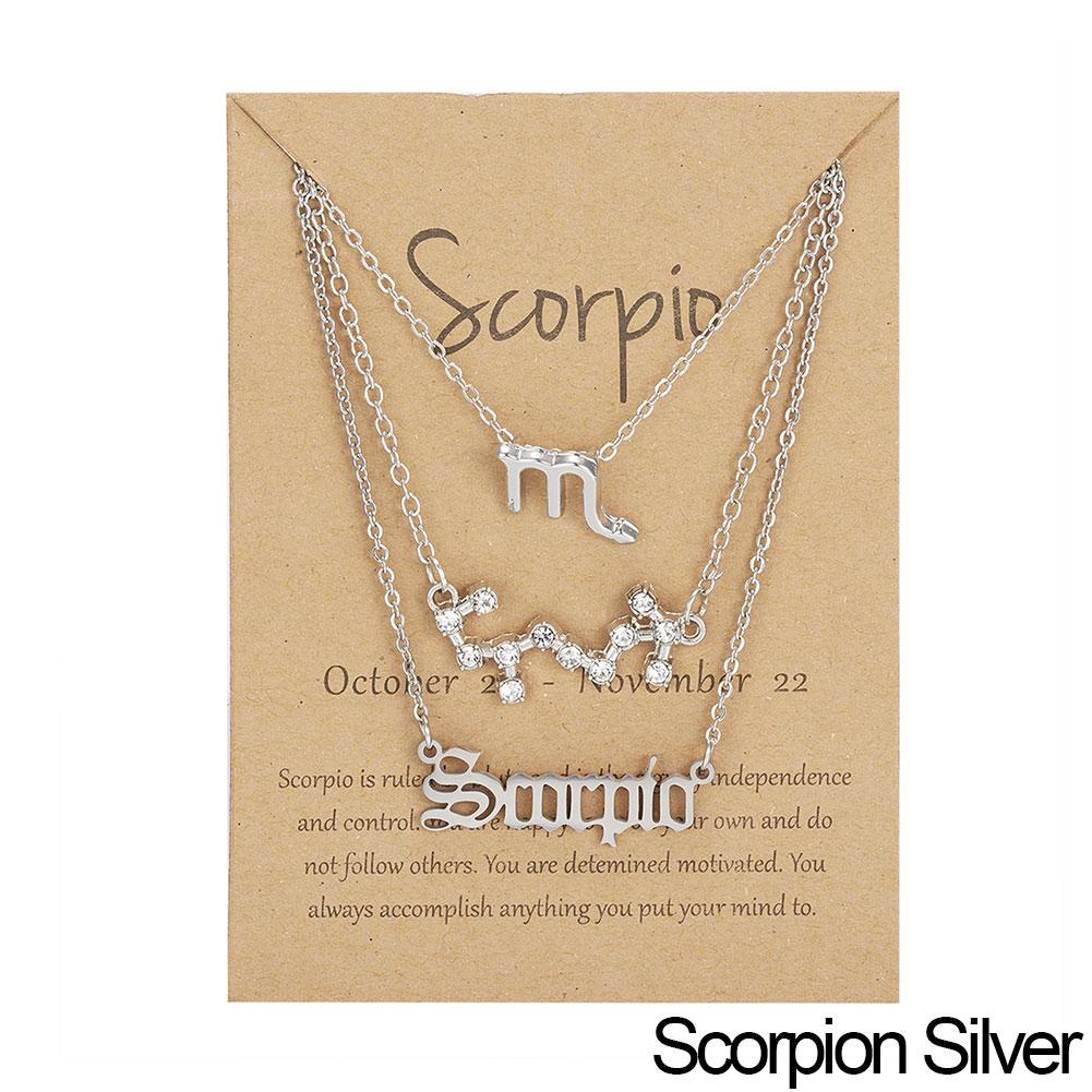 Fashion 12 Constellation Zodiac Star Sign Pendant Clear Zircon Women Necklaces Pisces Aries Taurus Horoscope Amulet Jewelry