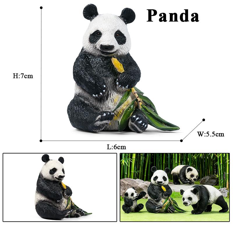 Oenux China Panda Bamboo Wild Animals Action Figures Model Figurine PVC Miniature Cute Decoration Education Collection Kid Toy