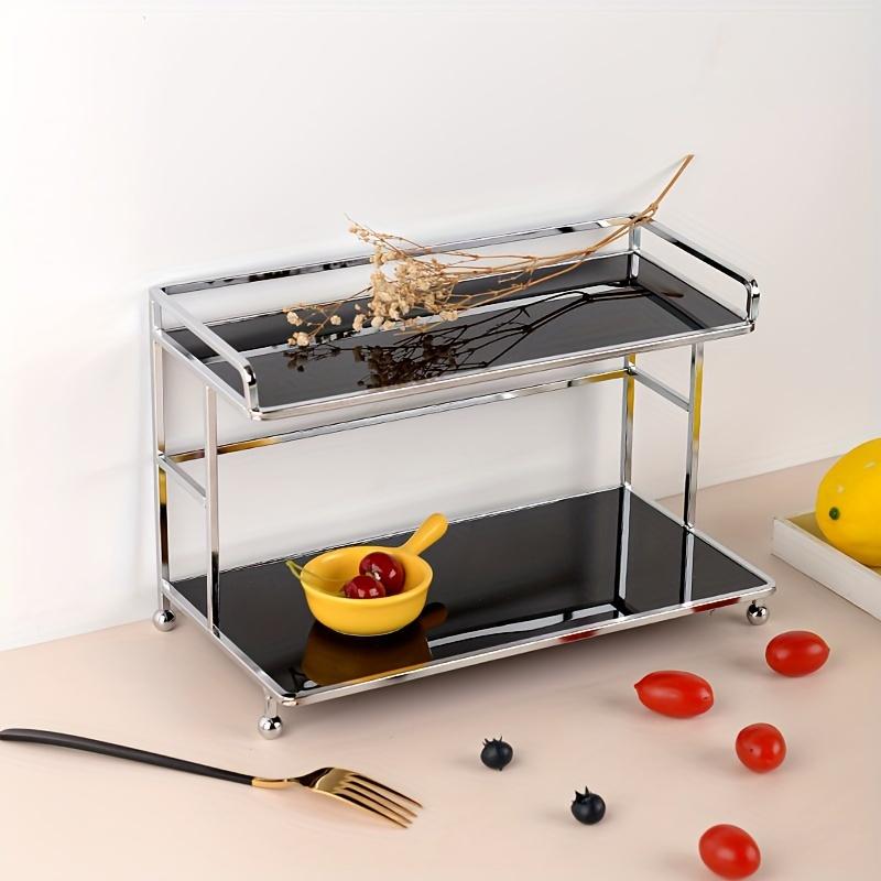 

Nordic Black Acrylic Vanity Organizer, Single-Tier Modern Display Tray for Makeup, Perfumes & Jewelry, Sleek Countertop Rack слоновая кость