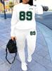 1116 European and American new women's clothing, simple casual fashion 1D printing loose crew neck sweater women's suit