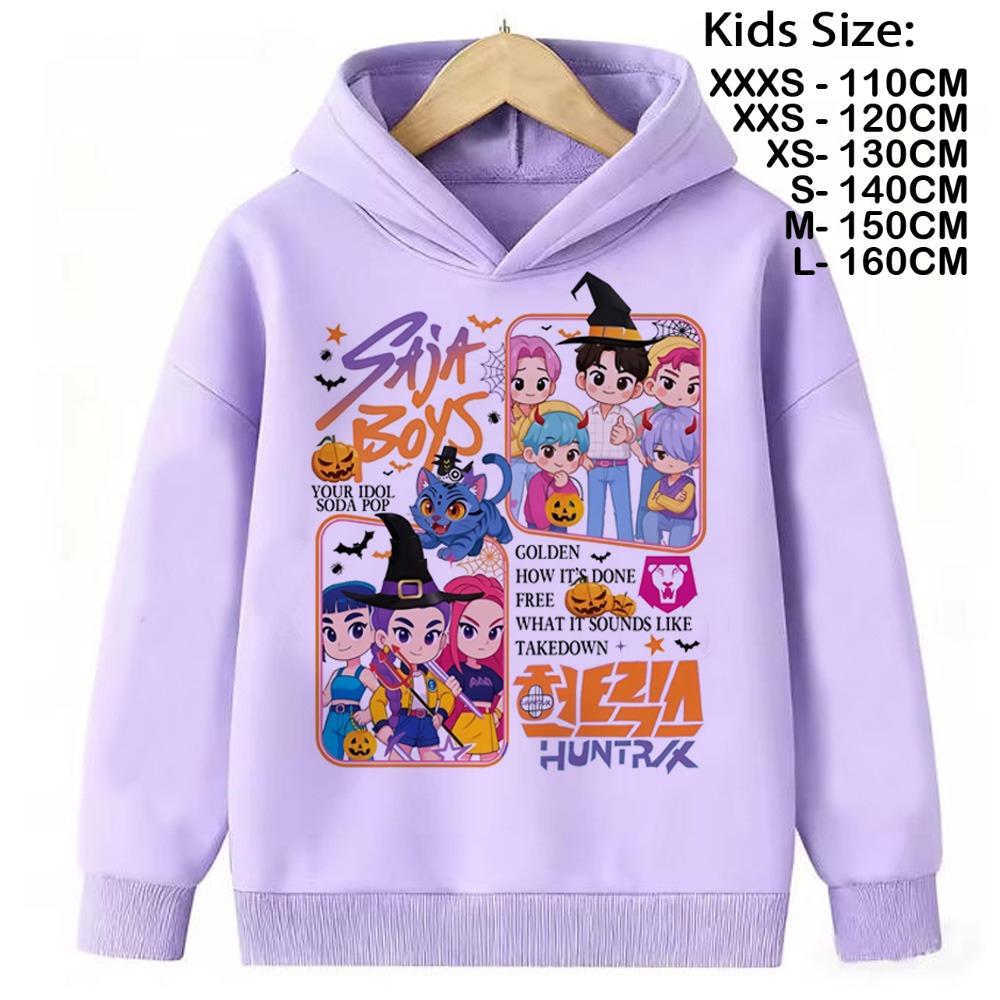 Kpop Demon Hunter Saja Boys Sweatshirt Autumn Winter Sport Hooded Fashion Casual Round Y2K Cosplay Clothing
