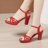 Thick Heeled Leather Work Shoes Women High Heels Pumps Comfortable Dress Shoes for Women Office Wedding Party Shoes