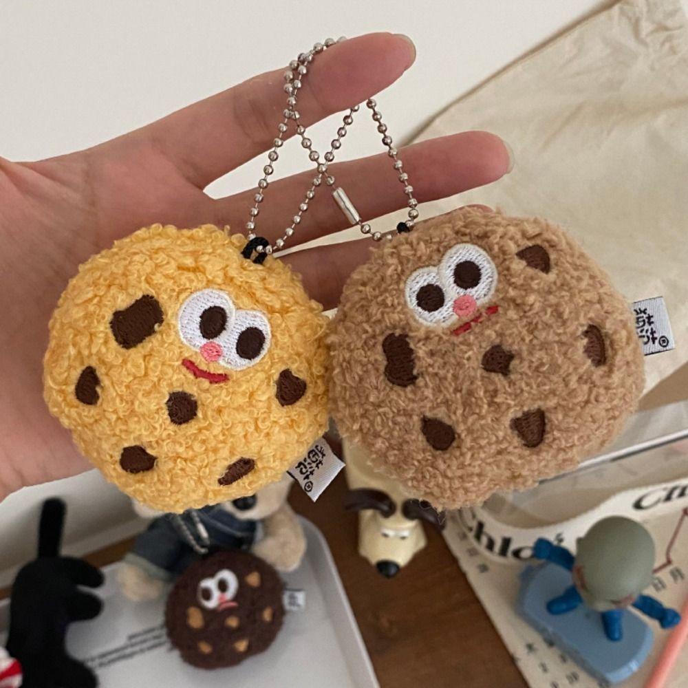 

Wacky Plush Biscuit Key Chain Plush Car Bag Pendant Cute Cookie Chocolate Key Ring Woman