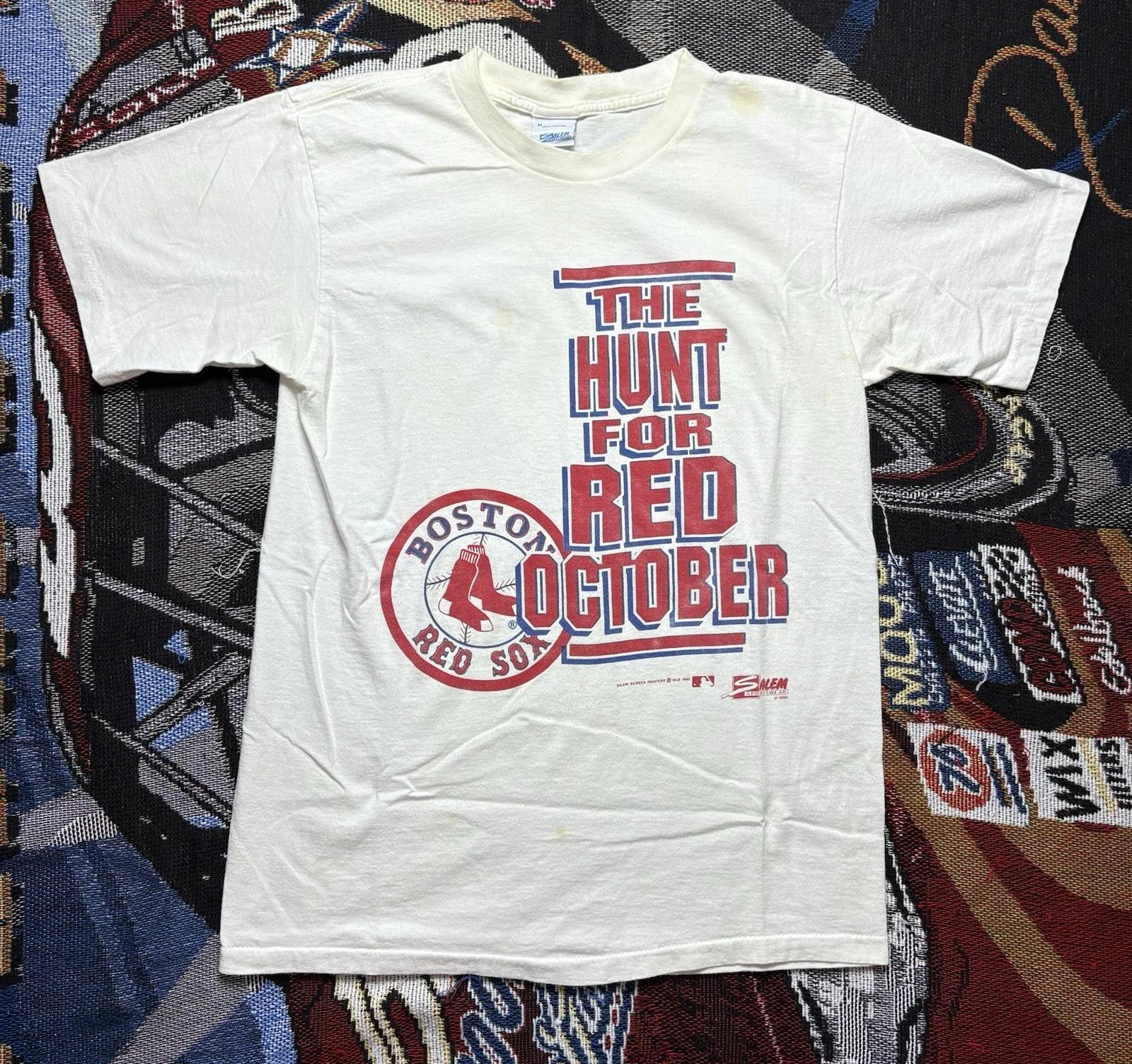 Vintage Boston Red Sox Shirt Salem Sportswear Medium Hunt For Red October 2XL