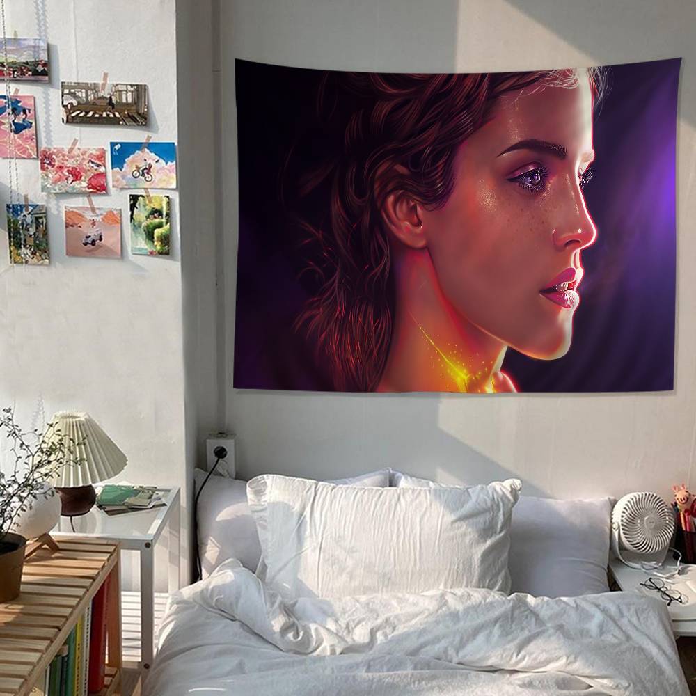 EEmma Watson Actress Colorful Tapestry Wall Hanging Bohemian Wall Tapestries Mandala Wall Art Decor