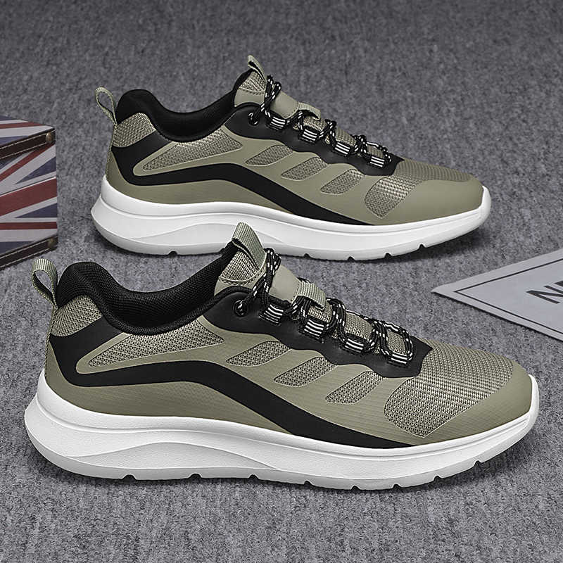 High Platform Rubber Sole Men Green Sneakers Woven White Male Tennis Shoes Silver Tennis Sports Snearkers Real