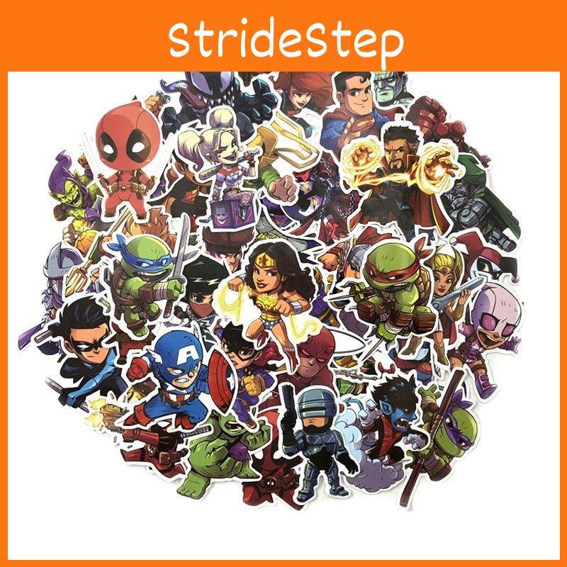 Chibi 50 Pcs Super Heroes Sticker Decals For Skateboard Laptop Luggage