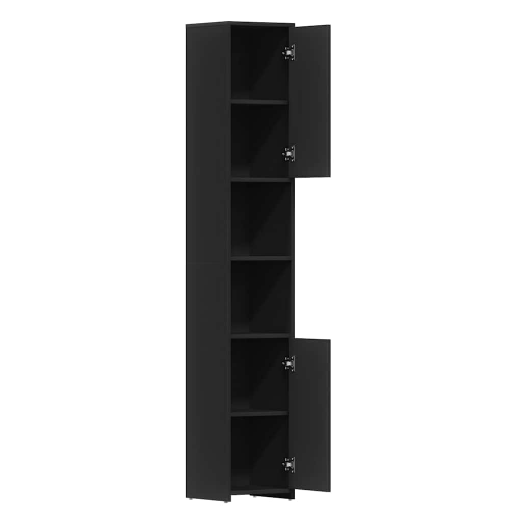 Moderne Badezimmerkommode, Ecklagerungssschrank, Stauraumregal, 30x30x183,5 Zentimeter