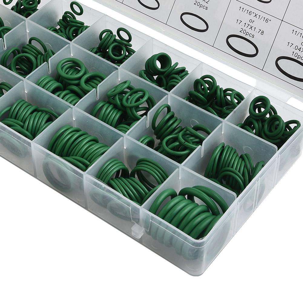 530Pcs Rubber O-Ring Washer Seal Assortment Set Kit Gasket HNBR A/C System Green Nitrile Washers High Quality For Car Gasket New