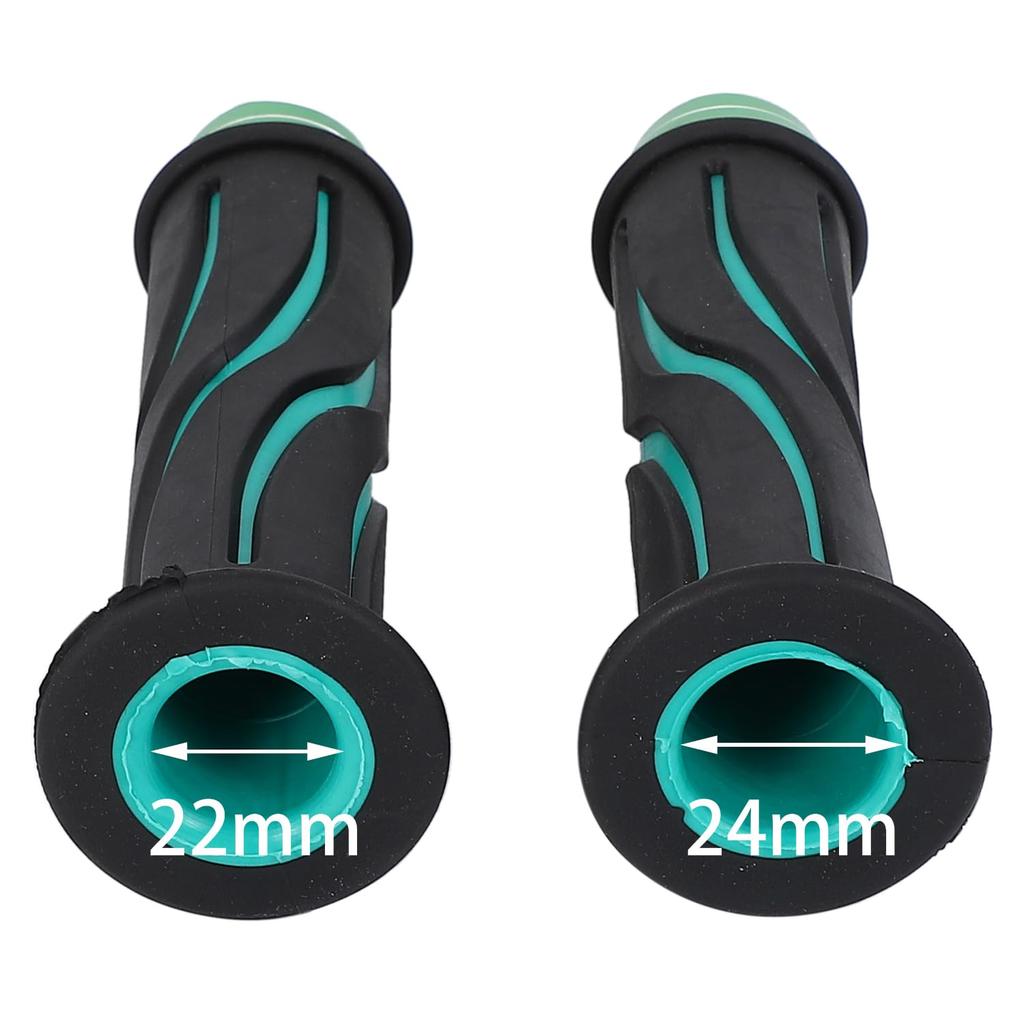 Nakira Bike Grip Moped Handle 0.9 Inches (22.2 Mm) Left and Right Set Rubber H Type (Green)