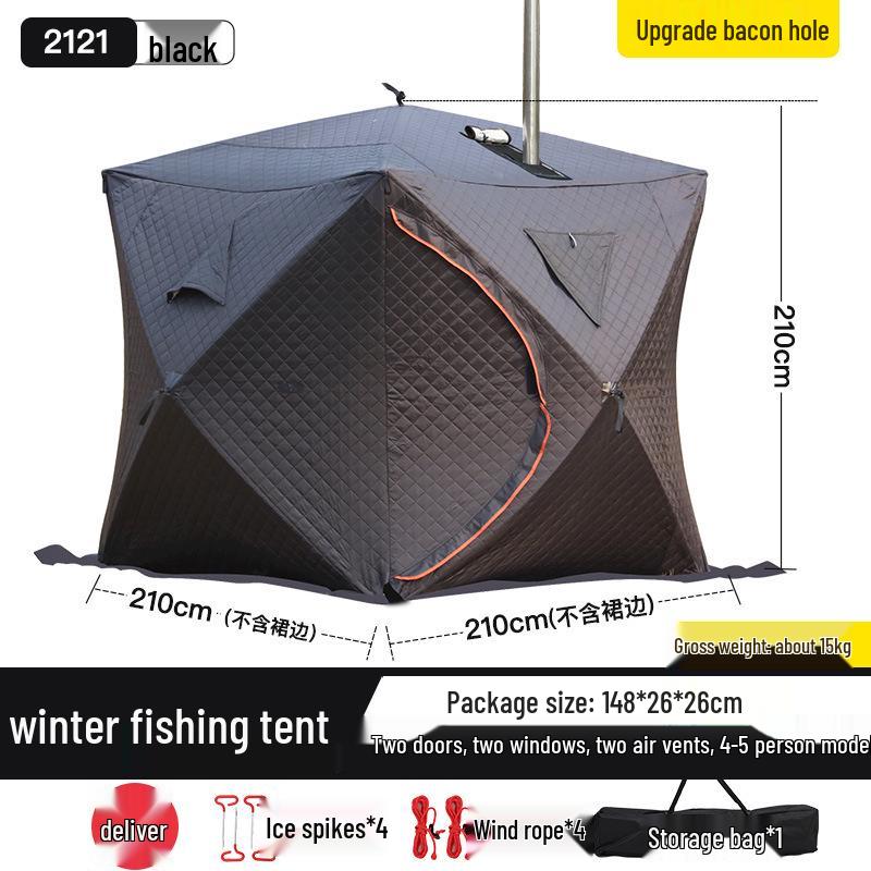 Pentagonal Winter Outdoor Sauna Tent: Portable Steam & Sweat Box for Ice Fishing and Medicinal Bath.