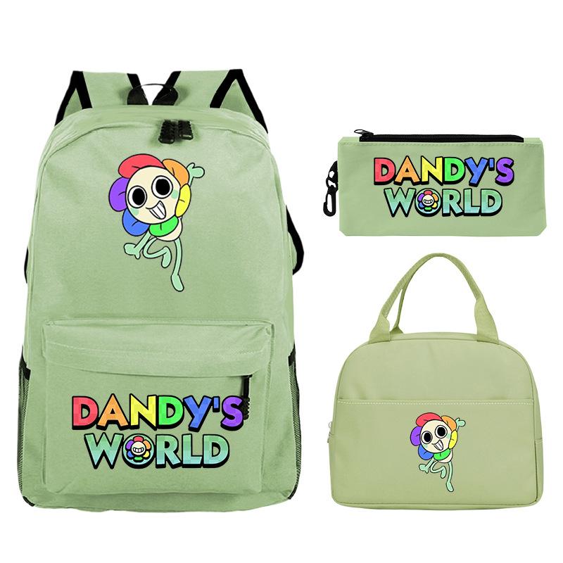 Dandy's world cartoon print fashion children's schoolbag set cross-border leisure student backpack three-piece set