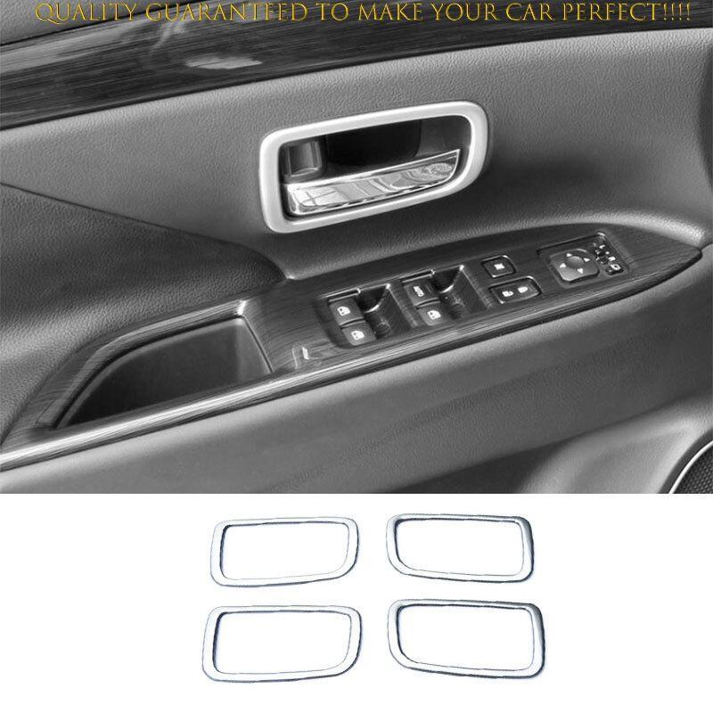 For Mitsubishi Outlander Sport 11-23 Silver Matte Interior Door Bowl Trim Cover
